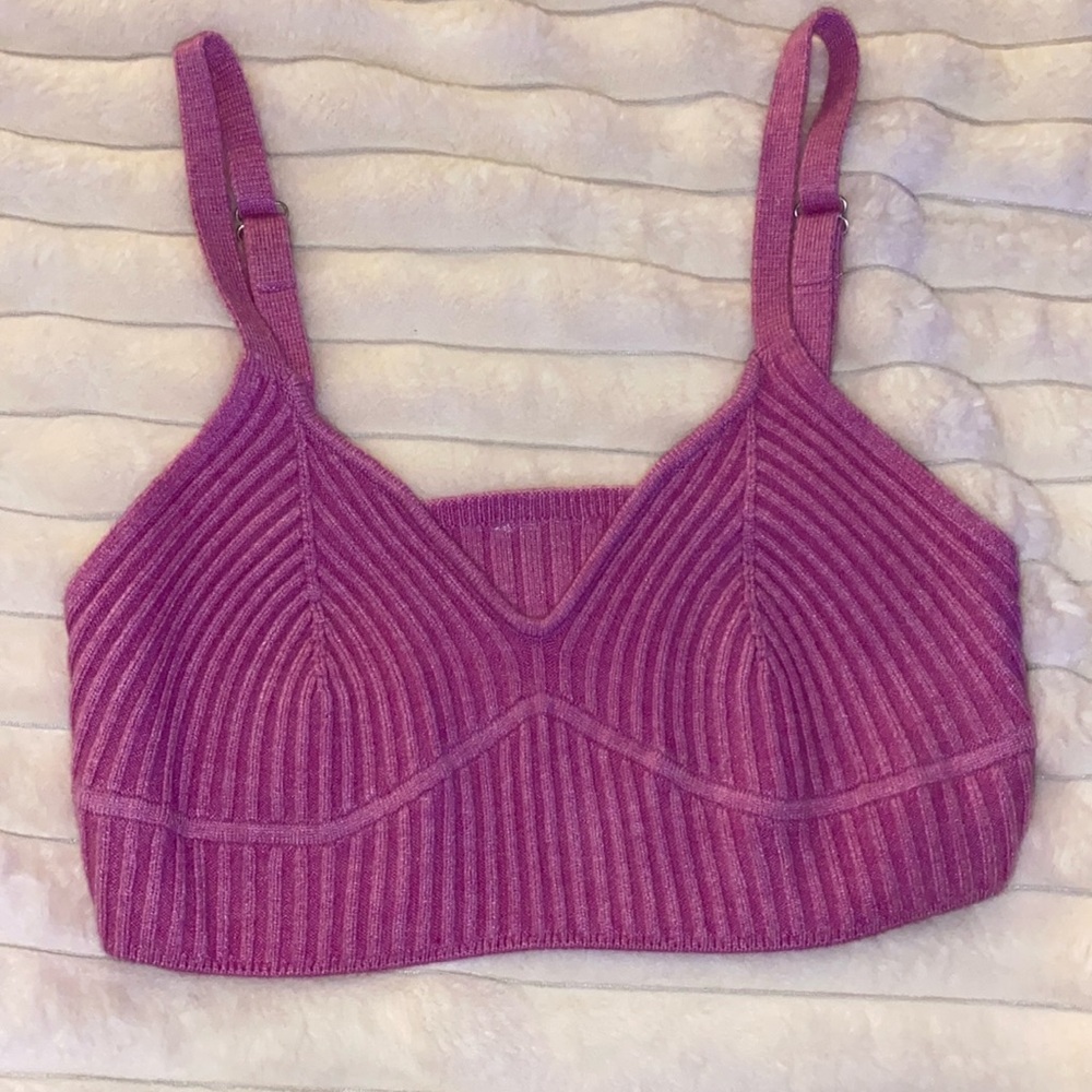 Knit purple crop top. Size xs.